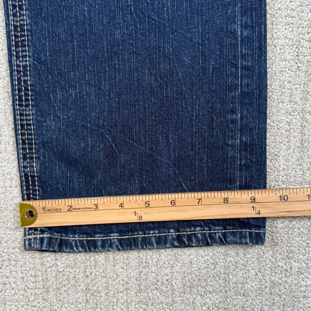 Affliction Mens 42x34 Ace Embroidered Straight Leg Denim Blue Jeans - Picture 11 of 12